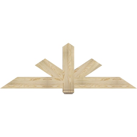 Ekena Millwork Kennewick Rough Sawn Timber Gable Bracket, Douglas Fir, 72"W x 24"H x 4"D x 6"F, 8/12 Pitch GBW072X24X0406KEN00RDF